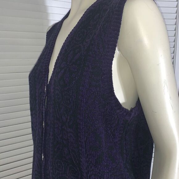Vintage Wool Blend Oversized Button Down V Neck Vest Size Medium - Picture 11 of 15
